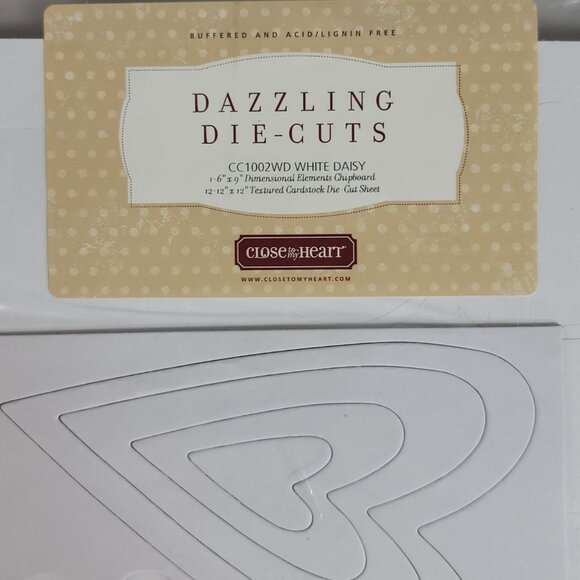 Close to My Heart Dazzling Die Cuts White Daisy CC1002WD 12"x12" Textured NEW - Picture 2 of 6